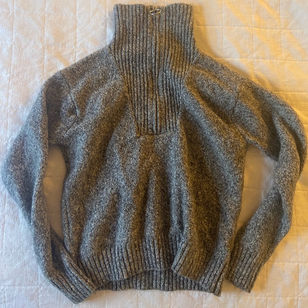 Grey quarter zip sweater